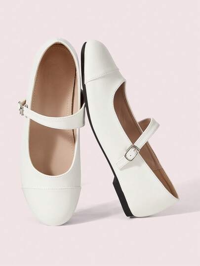 CUCCOO DOLLMOD One Word With Women's Fashion Flat Shoes For Women's Spring And Autumn, One Pedal, Shallow Mouth Mary Jane Shoes, French Retro Comfortable Soft-Soled Ballet Shoes For Women