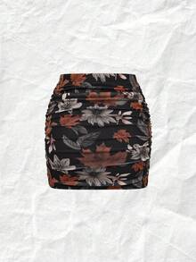 Olithes Women's Casual Minimalist Pleated Bodycon Mini Skirt, Suitable For Christmas Holiday, Party, Dinner - Multicolor - View 2