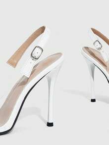 CUCCOO SZL Women's Pointed Toe Buckle Design Fashion High Heel Sandals For Daily Wear Valentine's Day - Chantilly - View 5