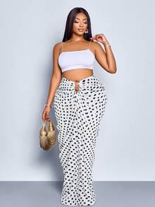 SOLERSUN 女士性感优雅波点半身裙，适合万圣节、圣诞节、情人节、春夏度假等场合，复古风情。 - 白色 - 查看 7