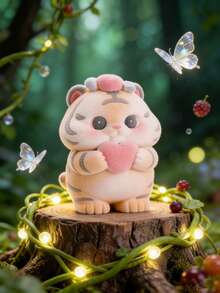 POKOJA LAND POKOJA LAND 1/6PCS New Design Clumsy Tiger Blind Box Resin Craft Desk Ornament Cute Animal Collectible Figure For Home Office Decor Festival Gift Idea