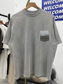 Manfinity Dauomo Casual Fashion Letter Print Short Sleeve T-Shirt For Men - Grey - View 1