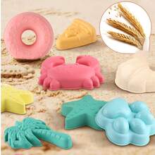 Juego de 12 piezas de juguetes de playa para niños, set de cubos de playa, cubos de arena reforzados y herramientas de excavación hechas de paja de trigo, herramientas de excavación de arena, juego interactivo de 12 piezas para la playa. - Multicolor - Ver 6