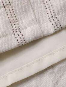 Dazy Plus 休闲时尚翻领半开襟条纹宽松衬衫裙，长款休闲加大码女装连衣裙，春夏长款连衣裙 - 杏色 - 查看 3