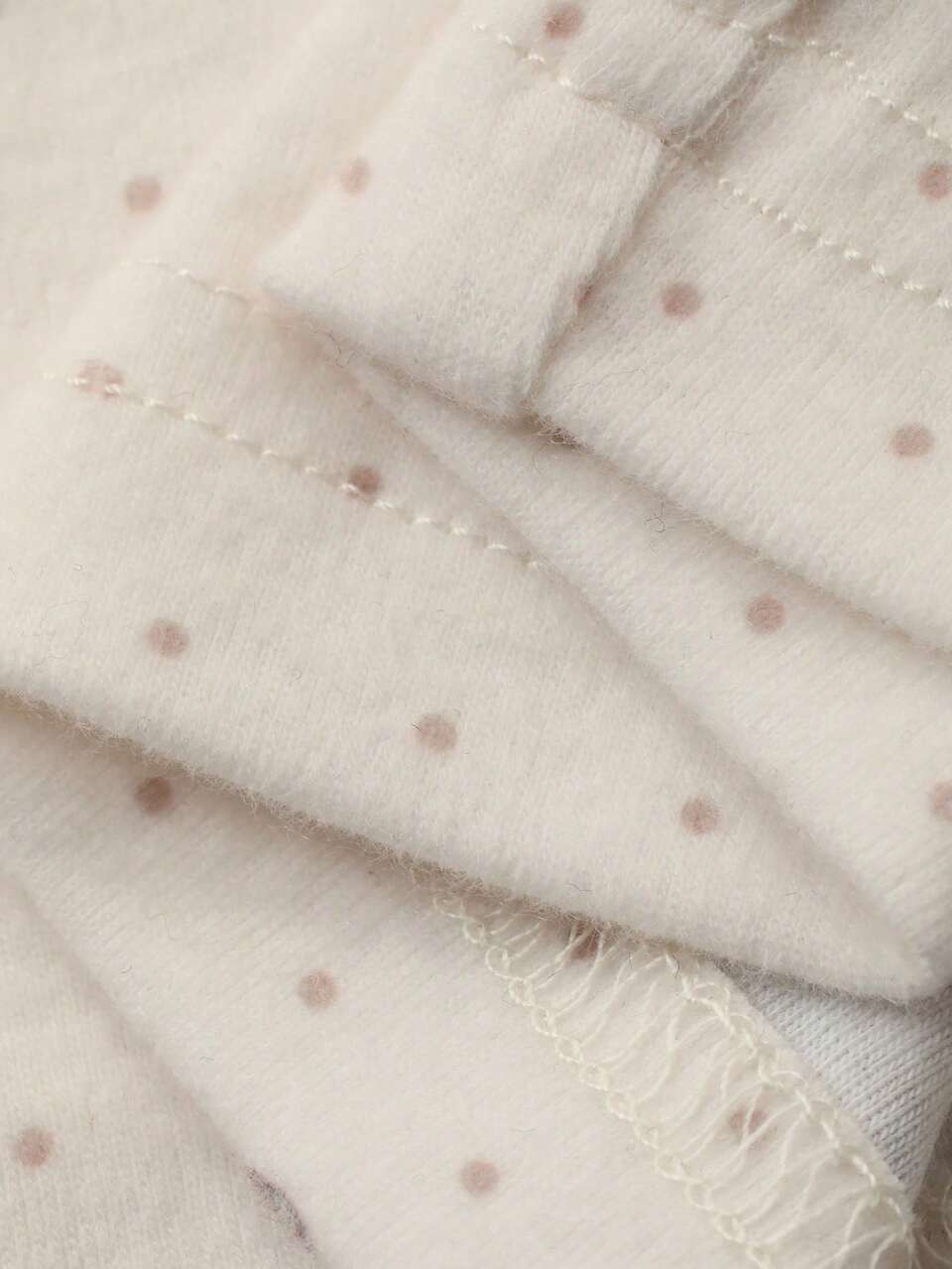 2pcs Women Polka Dot Cat Print Lace Patchwork Loose Cardigan & Pants Pajama Set