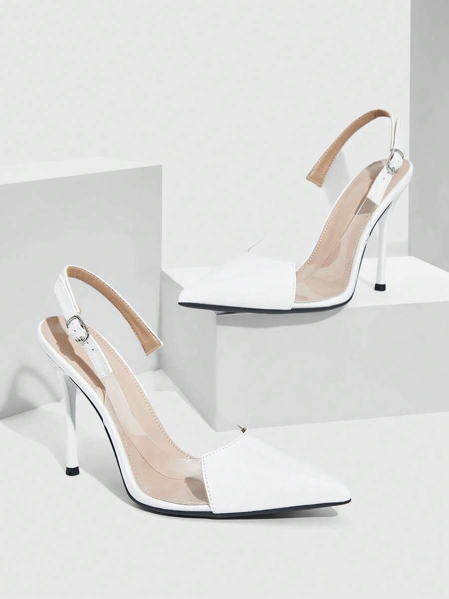 CUCCOO SZL Women's Pointed Toe Buckle Design Fashion High Heel Sandals For Daily Wear Valentine's Day - Chantilly - View 1