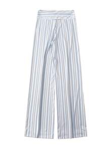 GlowEve 女士阔腿宽松蓝色条纹休闲度假裤 - 藍色 - 查看 2