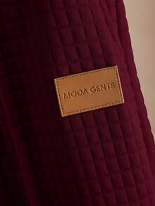 Core Aspect Men's Solid Color Raglan Short Sleeve Waffle Polo Shirt Set Mens Knitted Set Burgundy Outfit Men Casual Two Piece Set Men Mens Co-Ord Set Men 2 Piece Set Red Old Money,Daily Leisure, Weekend Trips, Outdoor Activities, Travel Expeditions, Relaxed Work Environments Or Semi-Formal Occasions,Boyfriend/Husband Gift, Anniversary Gift Christmas Outfits - Burgundy - View 4