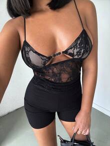 Alexandranx New Sexy Lace Black Camisole Top - Black - View 3