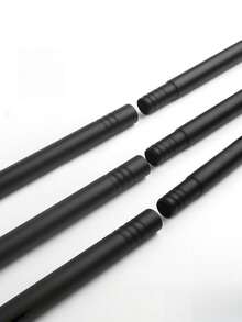 黑色可调节伸缩窗帘杆套装，含支架，16毫米直径金属杆，现代简约风格，适用于轻薄纱窗帘，可用于浴室、厨房、咖啡厅等场所，安装简便，适合家居装饰、公寓和客厅。 - 彩色 - 查看 13
