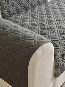 灰色棋盘格沙发套 防水防滑 坐垫保护 现代家居装饰 弹力贴合 可机洗 四季皆宜 - 深灰色 - 查看 10