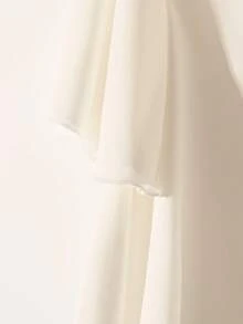 Franclia 优雅法式编织蝴蝶袖领蝴蝶结衬衫，女士白色 - 白色 - 查看 3