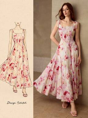 MOTF PREMIUM VESTIDO EVASÊ FLORAL FEMININO