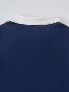 少女骑士印花撞色荷叶边领T恤和阔腿裤休闲装