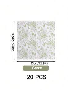 Cirelle 复古花卉图案纸巾 - 20张装，一次性纸巾，适用于早午餐、花园派对和餐桌装饰、婚礼和庆典用品 - 彩色 - 查看 10