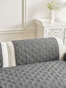 灰色棋盘格沙发套 防水防滑 坐垫保护 现代家居装饰 弹力贴合 可机洗 四季皆宜 - 深灰色 - 查看 11