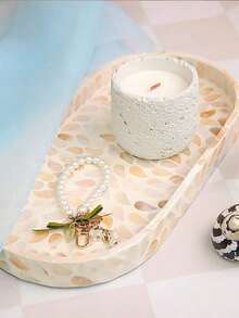 1PC Oval Shaped Modern Shell Tray, Surface Coated With Melted Paint - Suitable For Christmas, Halloween, Thanksgiving, Valentine's Day And Other Occasions - Multicolor - View 8