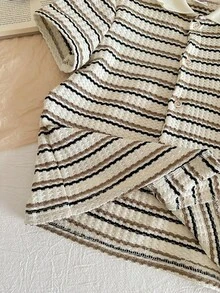 男童针织条纹 Polo 领休闲衬衫 - 彩色 - 查看 7