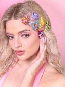 The Winx X SHEIN Bộ 12 kẹp tóc hình hoạt hình dễ thương, phụ kiện tóc dành cho nữ, thích hợp để kẹp tóc mái và tóc gãy theo phong cách Y2K. - Nhiều màu - Xem 7