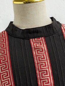 Tween Girl Solid Color Patchwork Tassel Decor Casual Dress - Multicolor - View 5