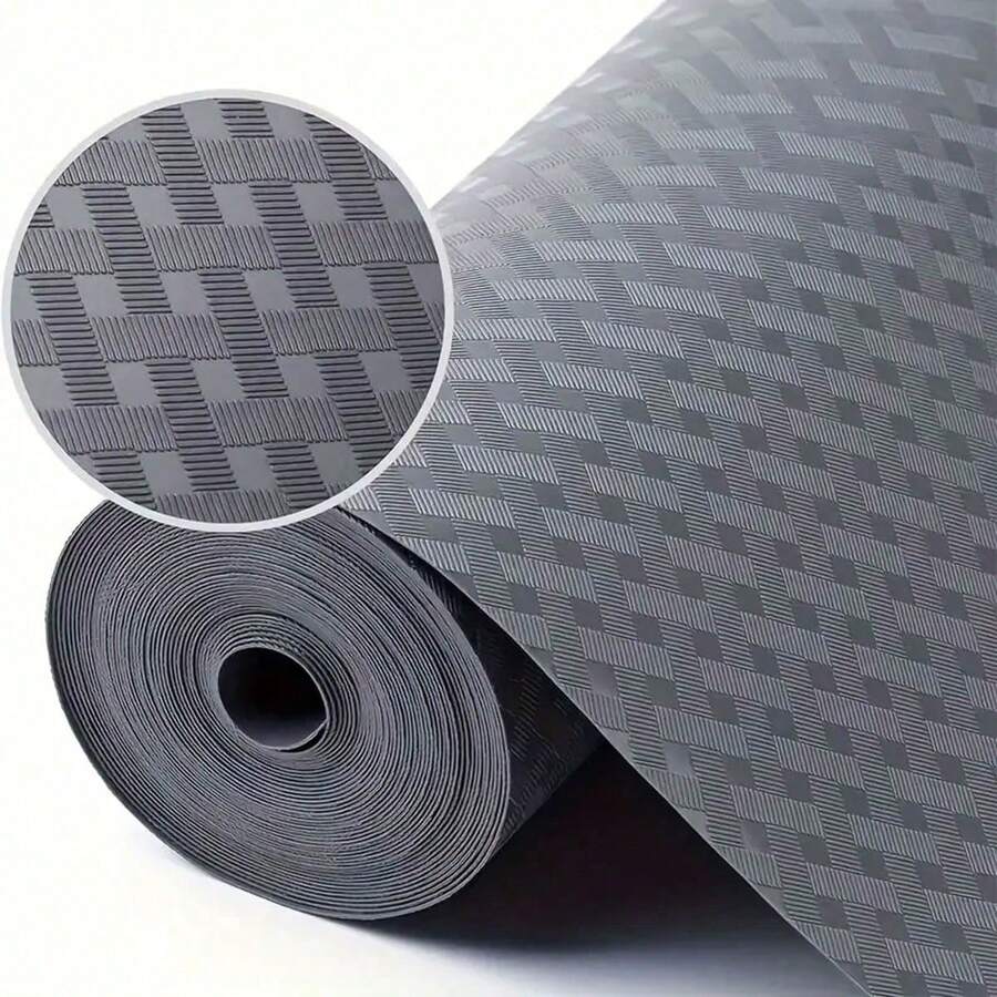 1roll Non-Slip Washable Cabinet Liner - Oil-Proof Shelf Mat For Kitchen Cabinets, Refrigerator, And Drawers ,Dehumidifier For Home - Grey - View 1