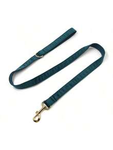 新款INS风，天鹅绒宠物锌合金扣项圈牵引绳套装，适用于小型、中型和大型犬，尺寸可调节，适合各种体型的狗狗佩戴。柔软舒适的天鹅绒材质，坚固耐用的镀金锌合金扣，尽显时尚品味。 - 墨綠色 - 查看 6