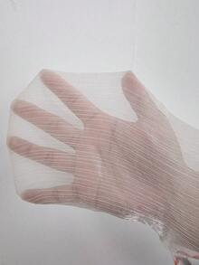 SHEIN Clasi 女士优雅印花圆领长袖短款连衣裙，秋季 - 白色 - 查看 7