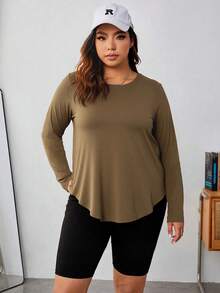 Velisys 2pcs Women's Black & Coffee Brown Round Neck Long Sleeve Relaxed Fit Comfortable Casual Yoga & Active Wear - Multicolor - View 4