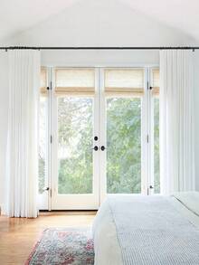 黑色可调节伸缩窗帘杆套装，含支架，16毫米直径金属杆，现代简约风格，适用于轻薄纱窗帘，可用于浴室、厨房、咖啡厅等场所，安装简便，适合家居装饰、公寓和客厅。 - 彩色 - 查看 4