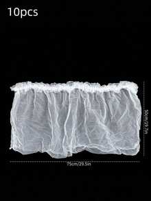 1 Set Wave Yarn Wrapping Paper With Pleated Mesh Ribbon And Artificial Flowers Bouquet Wrapping Material For DIY Flower Arrangement Packaging Wedding Birthday Festival Decoration Florist Supplies Craft Gift Wrap Party Decor - White - View 11