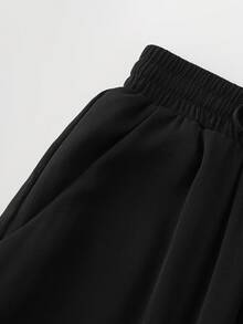 SHEIN Franclia 女士黑色碎花哈伦裤，宽松休闲灯笼裤，春夏款 - 黑色 - 查看 7