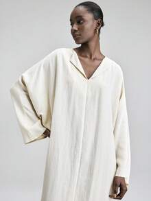 Ontre Women's Apricot Lyocell Fabric Fitted Silhouette Shoulder Long Sleeve Pleated Bow Front Elegant Wedding Guest Outfit, Minimalist Romantic French Chic Luxurious Urban Sophisticated Business Casual Office Wear, Understated Old Money Vibe High-End Airport Cruise Outfit Middle East Essential Versatile High-Quality Bridal Series Blouse - Apricot - View 8