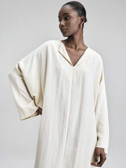 Ontre Women's Apricot Lyocell Fabric Fitted Silhouette Shoulder Long Sleeve Pleated Bow Front Elegant Wedding Guest Outfit, Minimalist Romantic French Chic Luxurious Urban Sophisticated Business Casual Office Wear, Understated Old Money Vibe High-End Airport Cruise Outfit Middle East Essential Versatile High-Quality Bridal Series Blouse