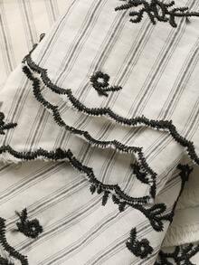 DAZY 两件套女童条纹无袖上衣和阔腿裤套装，秋季穿搭 - 杏色 - 查看 8