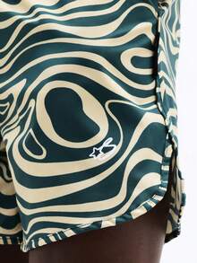 SUMWON Men Board Shorts With Abstract Swirl Pattern Elastic Waistband Summer Beach Swimming Trunks Casual Vacation Surf Wear - Multicolor - View 6