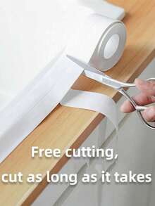 1Roll Kitchen And Bathroom Waterproof And Mildew Proof Tape, Kitchen Seam Sealing Strip, Waterproof Strip, Bathroom Toilet Seam, Wall Corner Line, Adhesive Strip - White - View 3