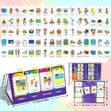 Un conjunto de 80 tarjetas didácticas para el desarrollo educativo y cognitivo de la primera infancia para aprender palabras y construcción de oraciones, con diseños de dibujos animados ilustrados para el aprendizaje interactivo del inglés entre padres e hijos. - Multicolor - Ver 4