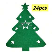 12 Pieces Christmas Tree Silverware Holders, Felt Tableware Bags Christmas Table Decorations, Christmas - Multicolor - View 13