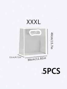 1/5/10个装透明礼品袋，简约镂空提手设计PVC礼品包装袋，适用于派对 - 白色 - 查看 23