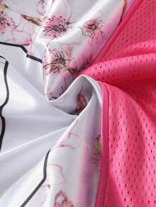 ROMWE MEN Prep 男士网眼拼接运动短袖T恤，运动球衣 - 彩色 - 查看 3