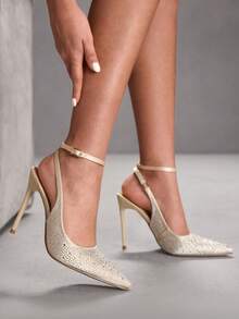 CUCCOO SZL Sexy Fashion Pointed Toe Transparent Fuchsia High Heel Pumps, Suitable For Party, Date Night, Spring Casual Outfit, Night Look Valentine's Day - Light apricot - View 3