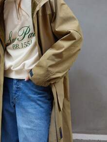 Maija Women Casual Drawstring Hooded Jacket ,Festival - Army Green - View 5