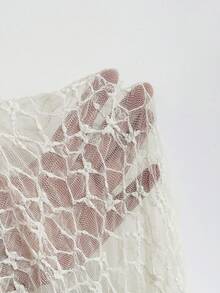 Soleia Bộ áo quây ren và chân váy ngắn dành cho nữ, thích hợp cho đi biển, bãi biển, lễ hội âm nhạc, tiệc tùng, trang phục mùa hè. - Màu be - Xem 7