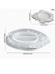 Khuôn silicon dập nổi kiểu cổ điển Châu Âu để tự làm khay hình bầu dục, khay đựng đồ và đồ trang trí. - trắng - Xem 6
