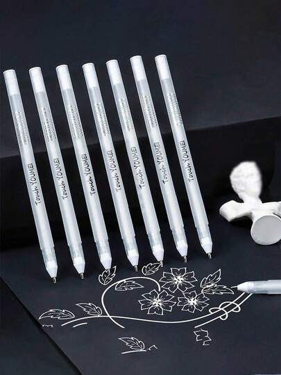 1pc 3pcs 6pcs Standard Size High Gloss White Design Meeting Party Signing Note Taking Marking DIY Drawing Office Supplies Stationery Art Crafts Party Favors Events Celebrations Bulk Pack Multipurpose Smooth Writing