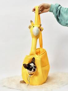 PETSIN Lightweight Portable Size Breathable Wear Resistant Water Repellent Fabric Anti Slip Shoulder Strap With Adjustable Buckle Cute Giraffe Pattern Pet Head Out Crossbody Bag Single Shoulder Carrier For Small Dogs And Cats Suitable For Spring Autumn Outdoor Walking Shopping Travel Weekend Outing Daily Use Fashion Pet Supplies Must Have Pet Carrier Accessories - Multicolor - View 9