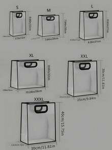 1/5/10个装透明礼品袋，简约镂空提手设计PVC礼品包装袋，适用于派对 - 白色 - 查看 18