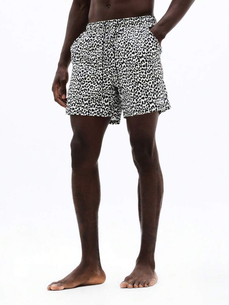 Short de bain imprimé léopard