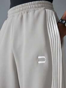 NEON BLANC 男士街头风宽松灰色长款针织运动裤 - 深灰色 - 查看 6