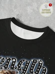 Manfinity EMRG Men's Casual Letter & Portrait Graphic Round Neck Tank Top, Summer - Multicolor - View 4